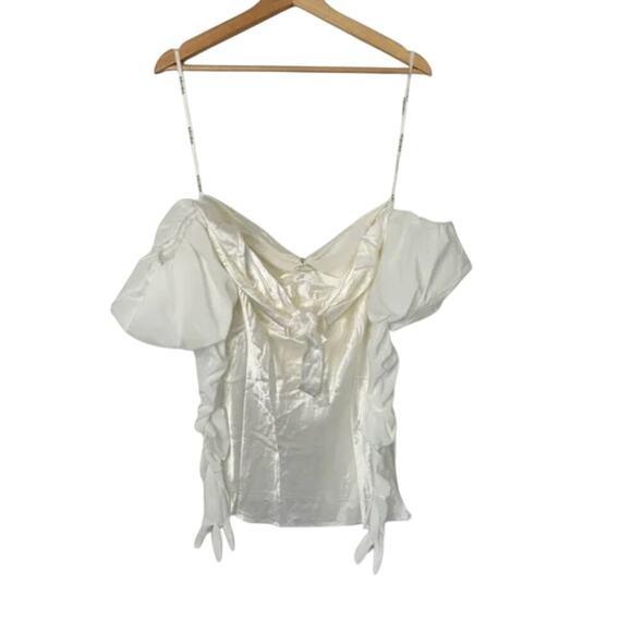 (M) NWT $279 For Love & Lemons Hazel Mini Dress with Gloves White - Picture 9 of 10